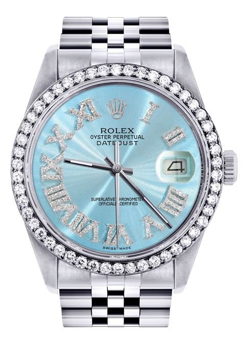 rolex light blue face|rolex date just blue dial.